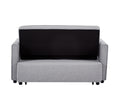 Modern Linen Convertible Loveseat Sleeper Sofa Couch With Adjustable Backrest, 2 Seater Sofa With Pull Out Bed With 2 Lumbar Pillows For Small Living Room & Apartment Grey Polyester