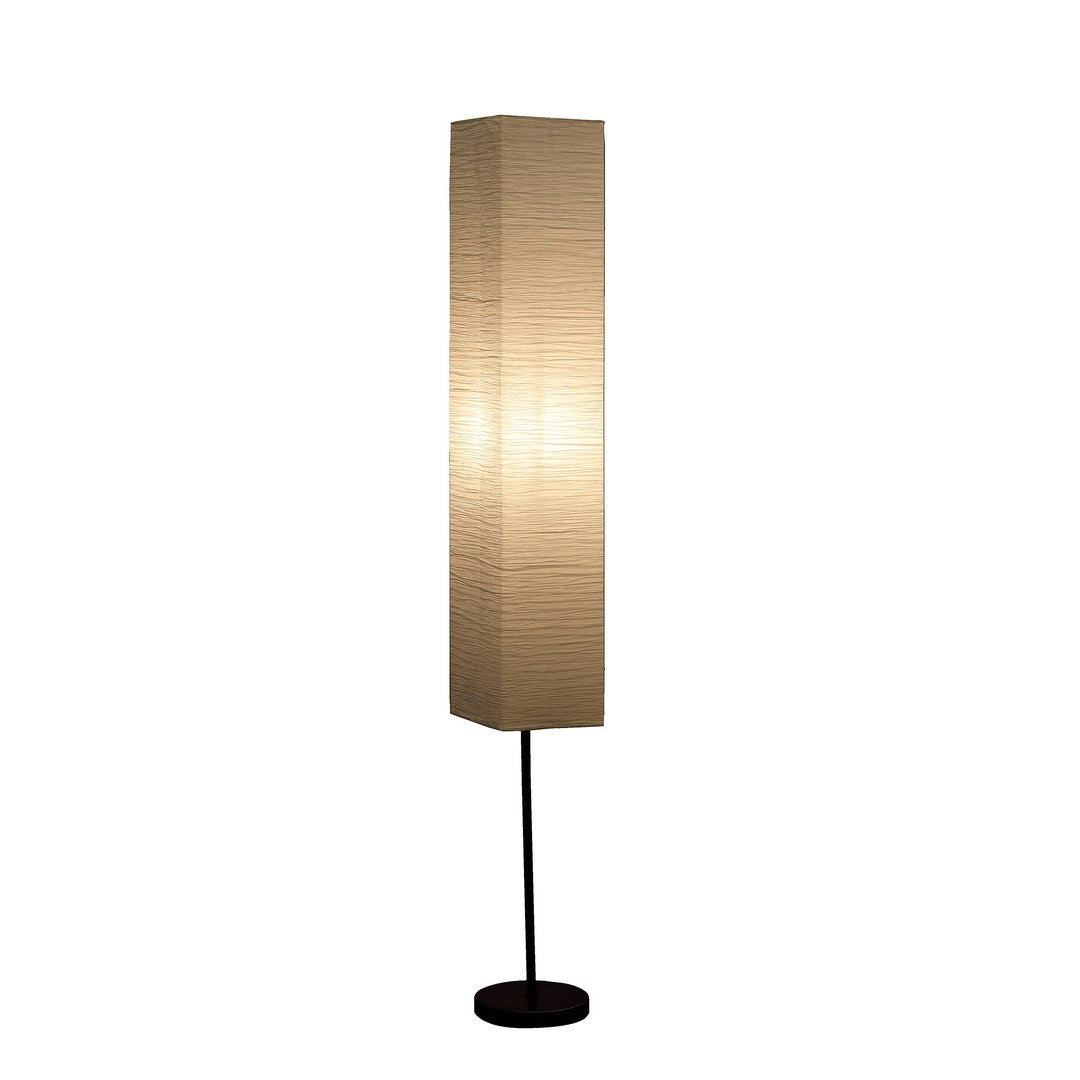 62.5 Inch Noki Japanese Paper Floor Lamp Multicolor Metal