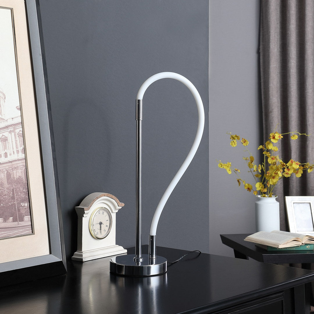 20.25" In Elastilight Led Tube W Magnetic End Contemporary Chrome Silver Table Lamp Silver Metal
