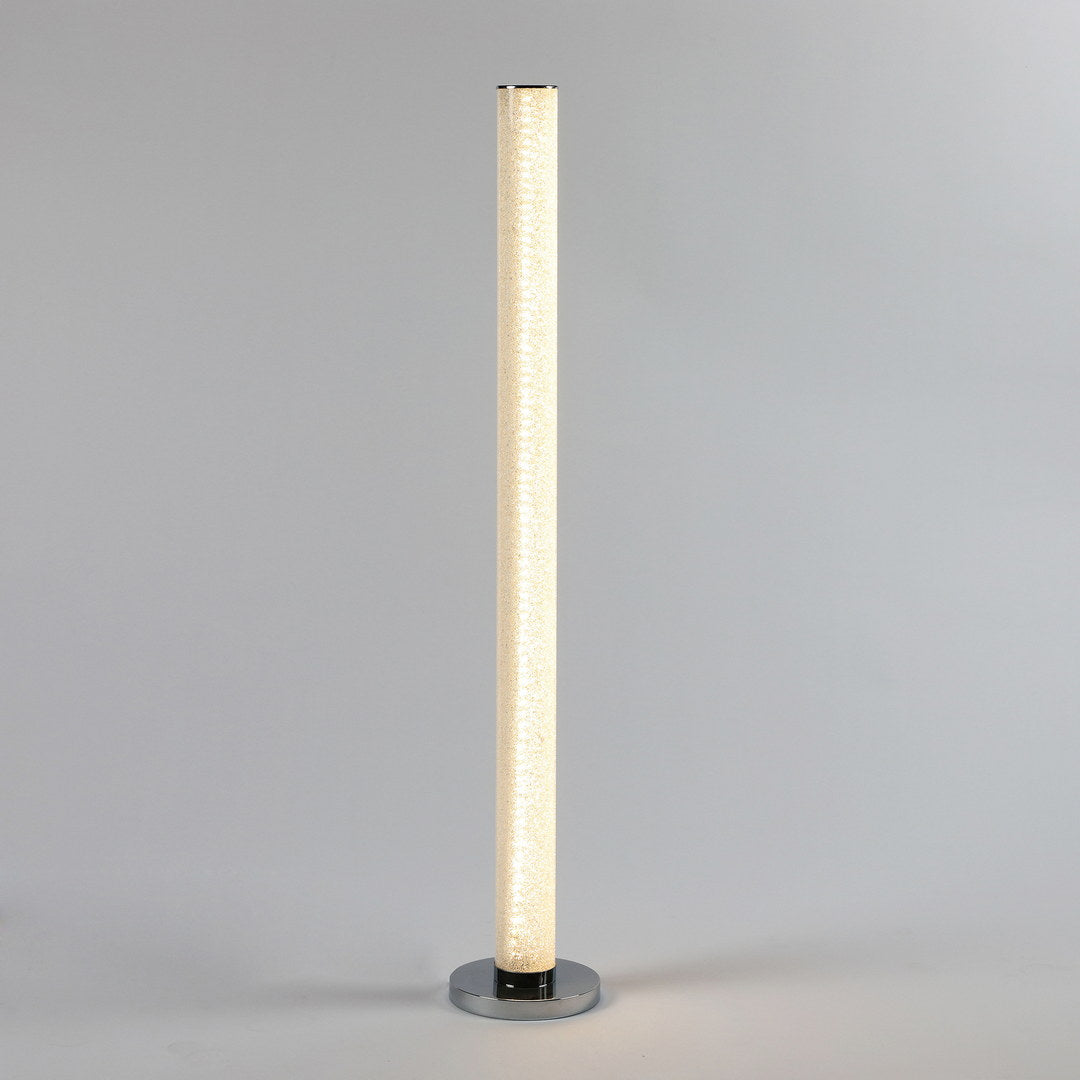 49" Led Illuminari White Crystal Sand Rocks Column Floor Lamp White Metal