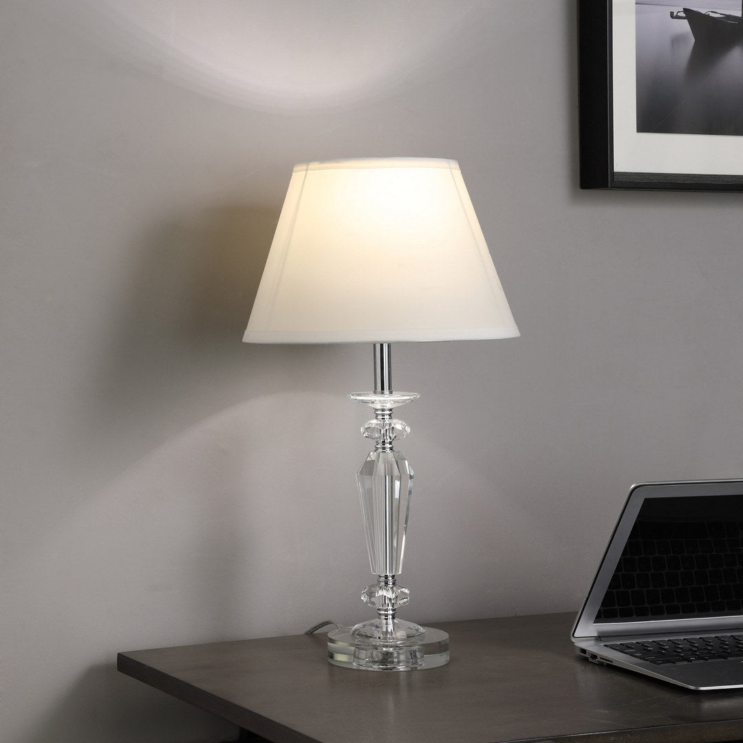 21.5" Ashford Crystal Table Lamp White Glass