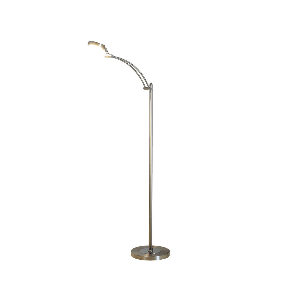 54 Inch Long Tinsley Silver Integrated Led Task Floor Lamp Silver Metal