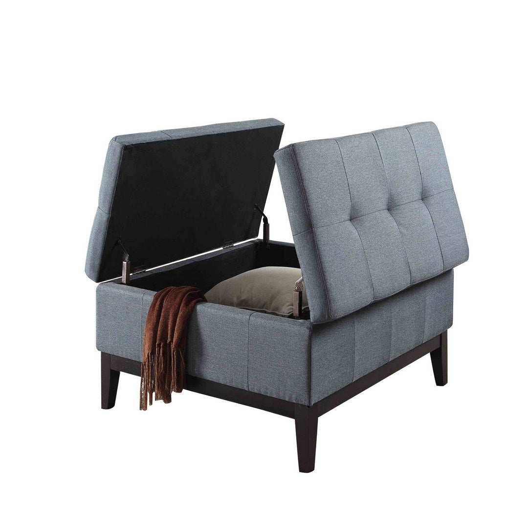 18" Tall Dual Lift Coffee Table With Storage, Blue And Gray Blue Wood