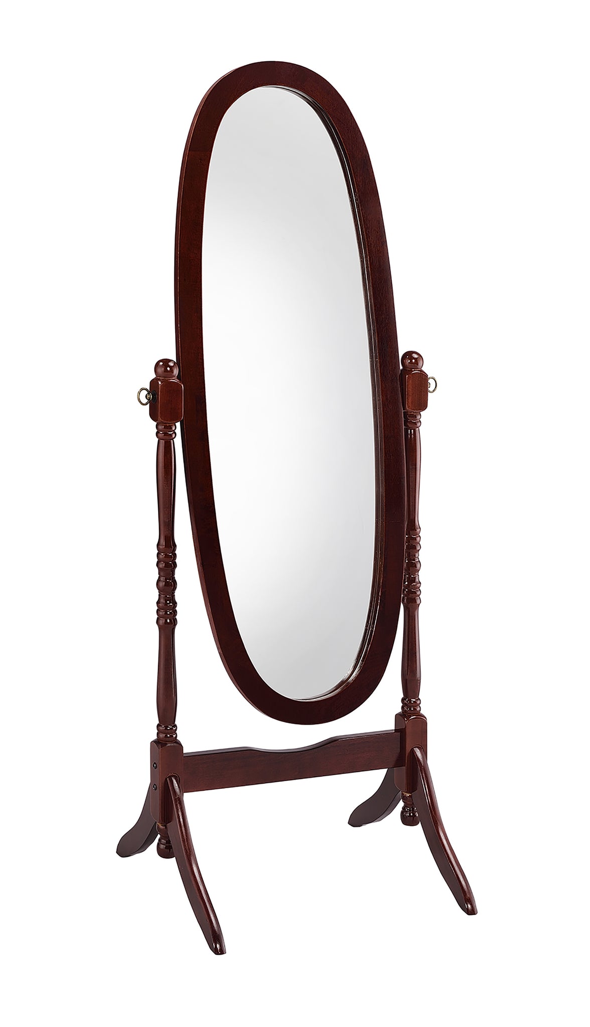 Lot - Queen Anne Style Cherry Finish Cheval Type Mirror, H: 67 in. (170.2 cm Lot - Queen Anne Style Cherry Finish Cheval Type Mirror, H: 67 in. (170.2 cm