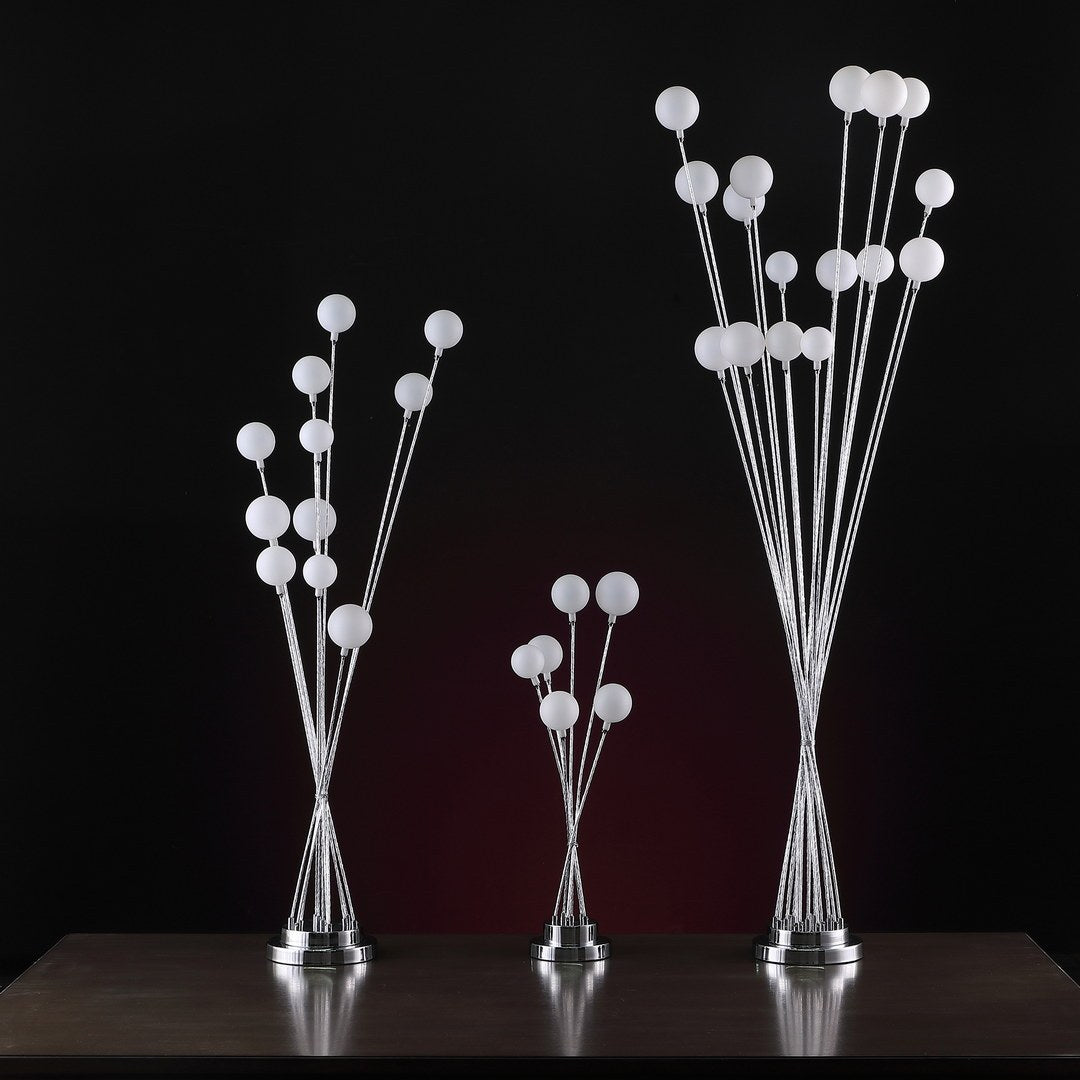 46" In 11 Light Acrylic Globe Aluminun Led Chrysanthe silver-metal