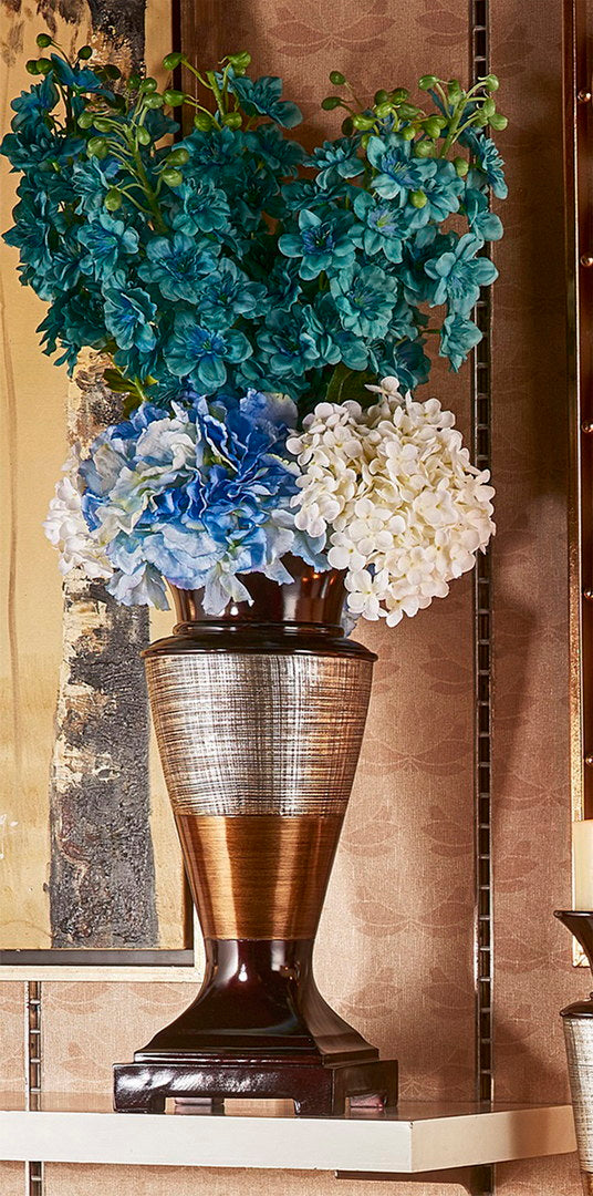 17.5" Tall Polyresin Decorative Vase "Naomi", Egyptian Design Multicolor Polyresin