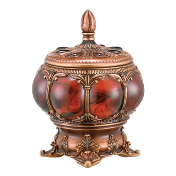 11.5" Tall Polyresin Decorative Jewelry Box, Victorian Style Bronze Polyresin