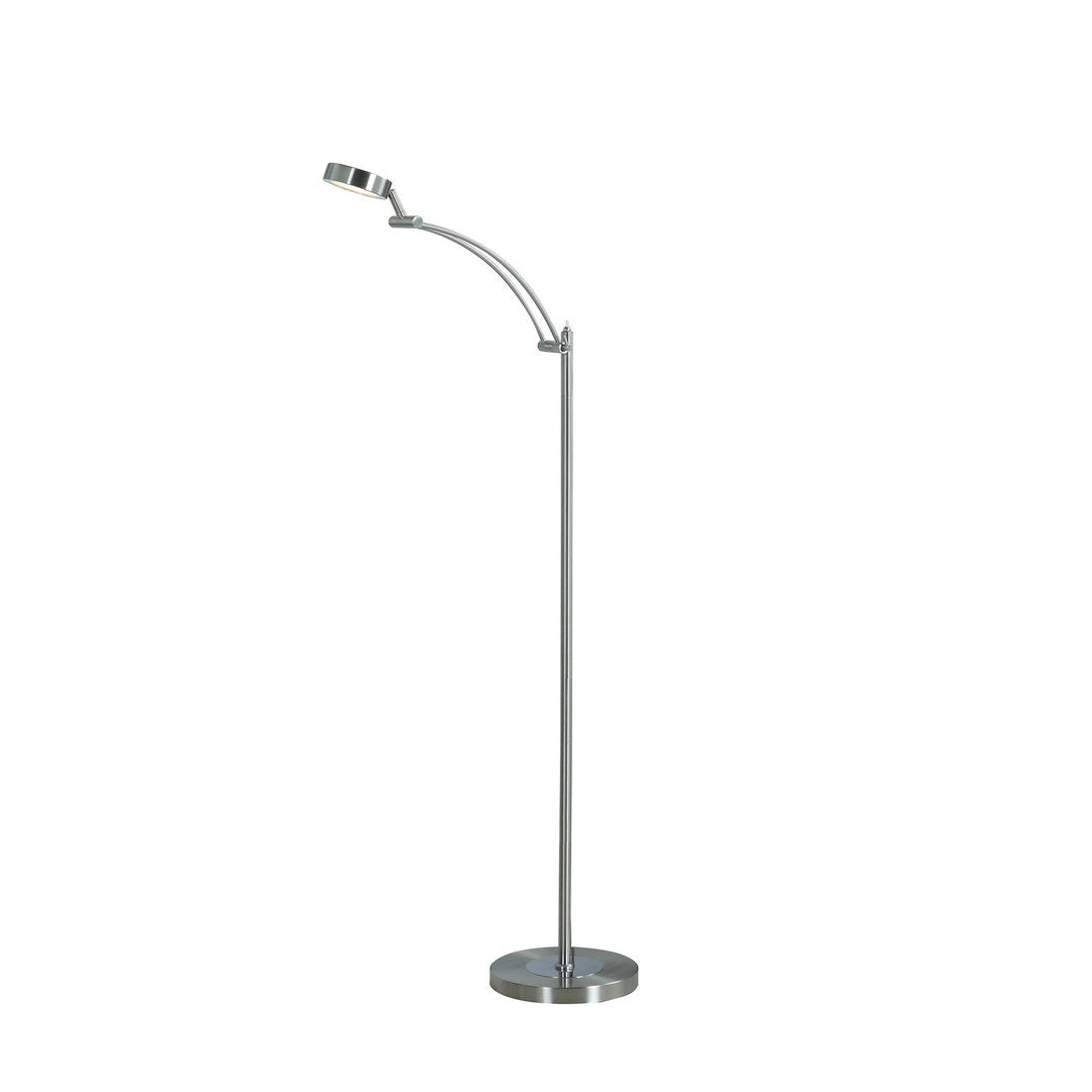 54 Inch Long Tinsley Silver Integrated Led Task Floor Lamp Silver Metal