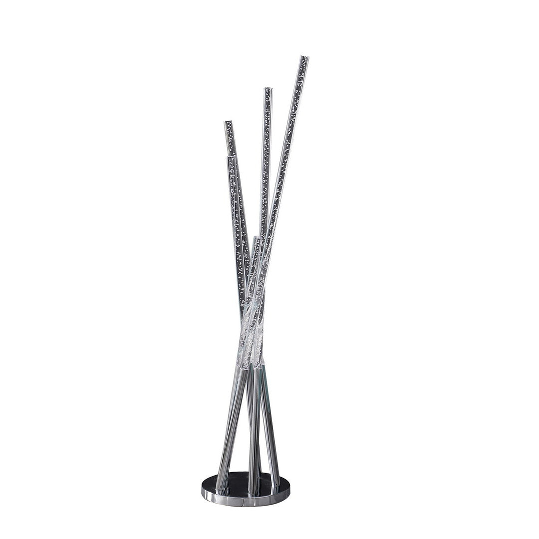 48.75" In Carina Modern 5 Acrylic Upright Legs Stix Led Silver Metal Floor Lamp Silver Metal