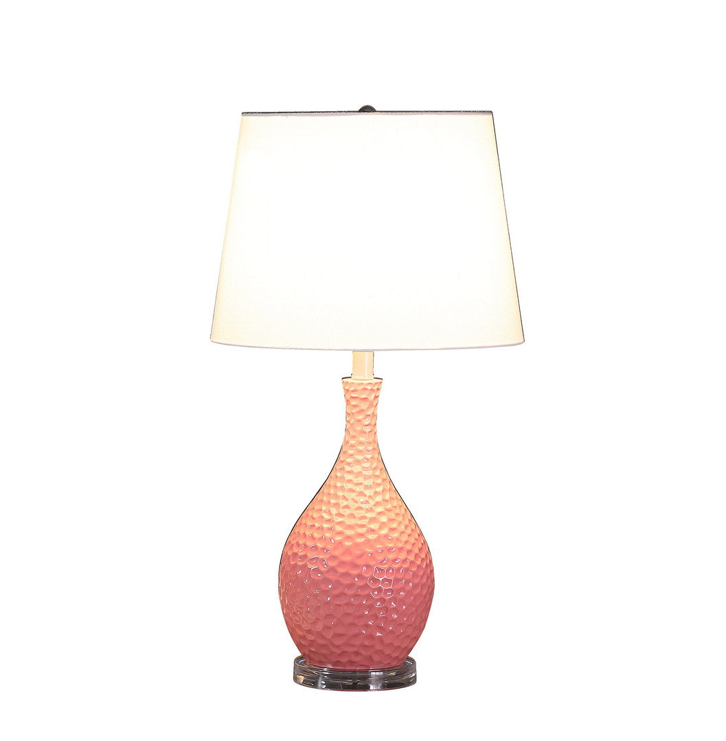 28" Pink Telli Pebble Mid Century Resin Table Lamp Pink Polyresin