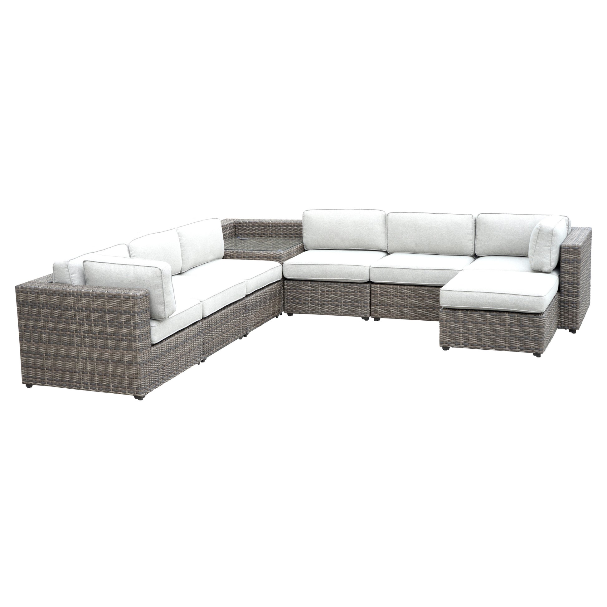 Weather Resistant Sectional Stain And Fade Resistant, Removable Cushions Outdoor Comfort, Indoor Looks Gray Foam Polyester