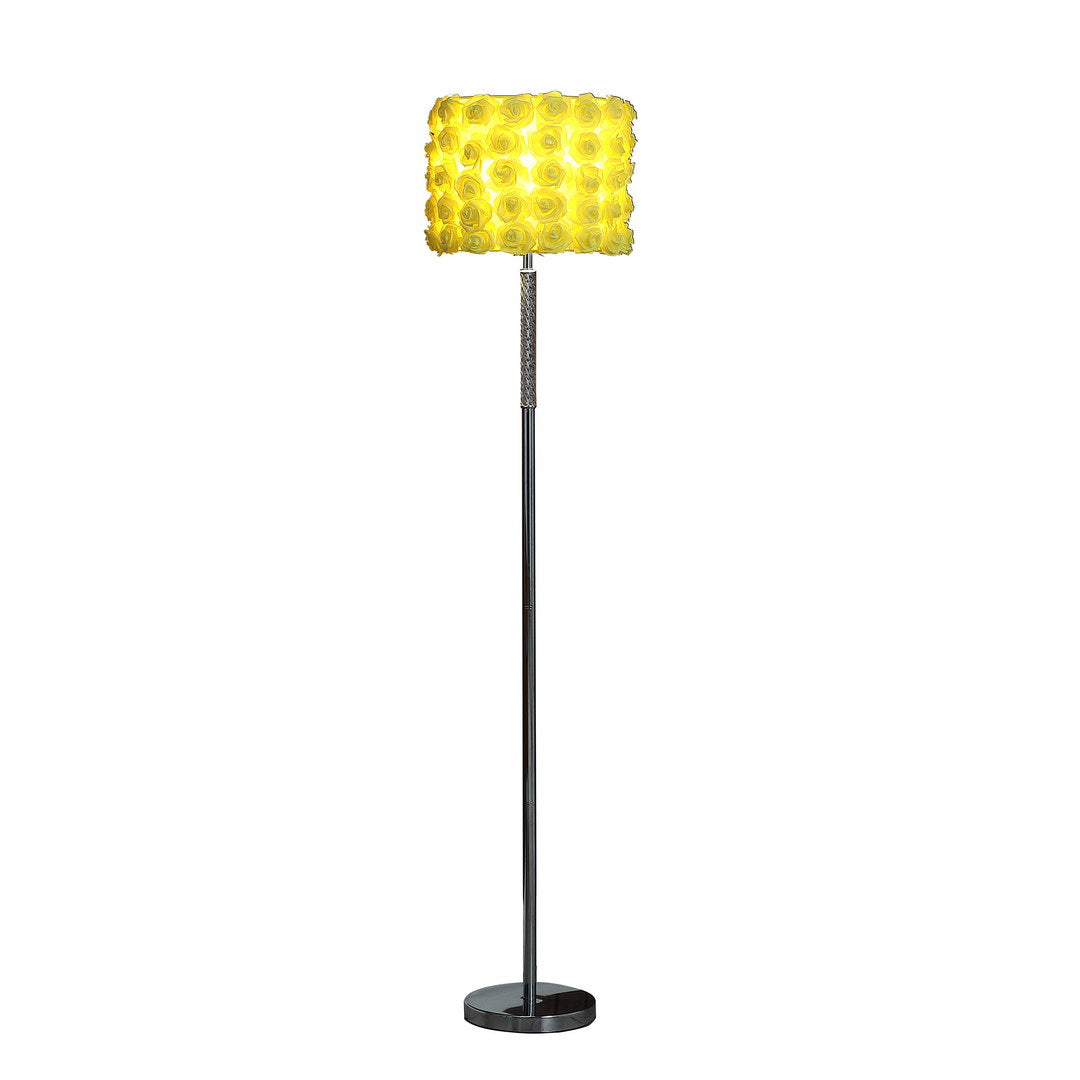 63"In Yellow Roses In Bloom Acrylic Metal Floor Lamp Multicolor Metal