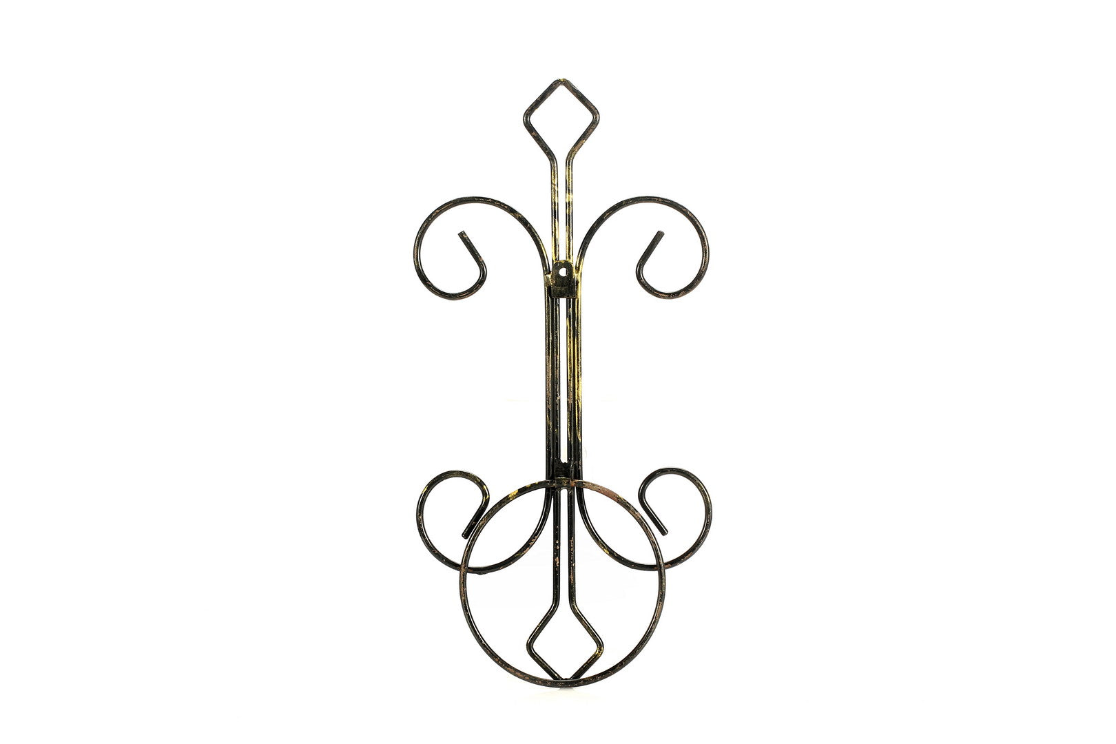 gold wall plant hanger 16" Single Pot Black Gold Cast Metal Crest Wall Planter Decoration Multicolor Metal