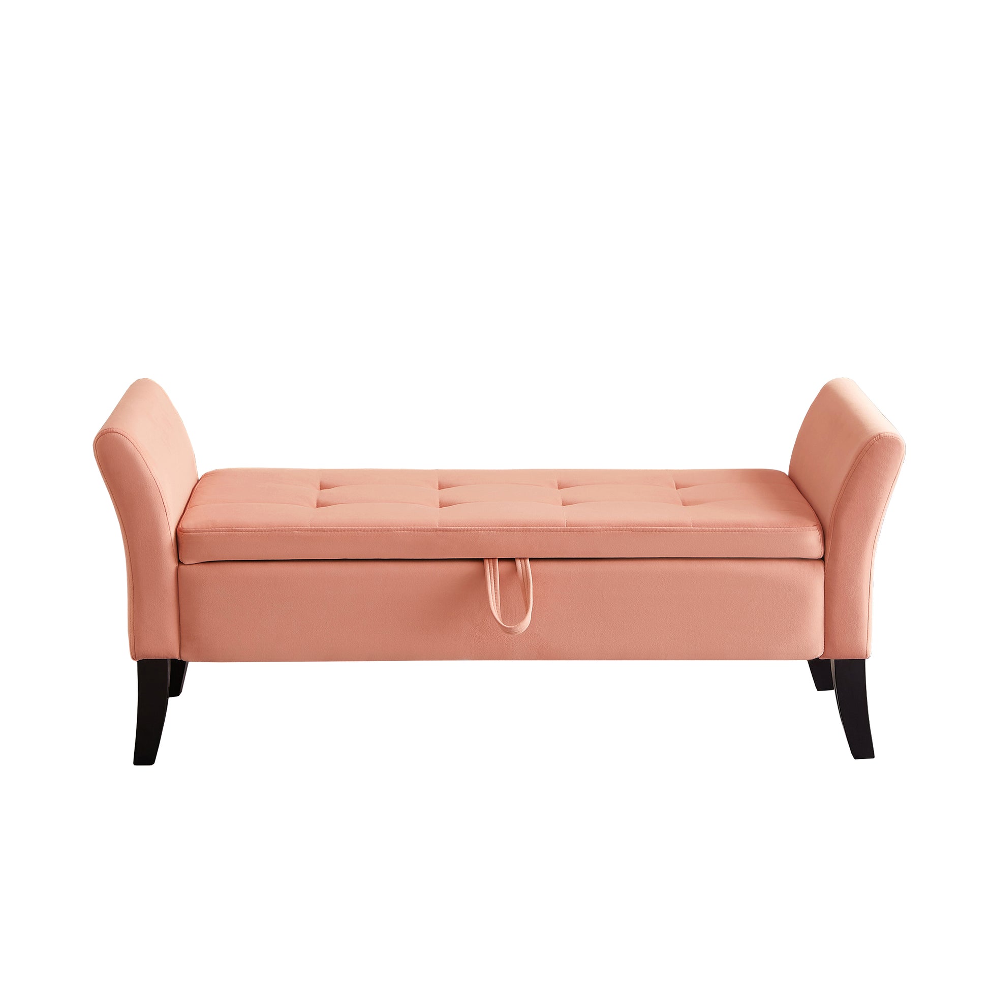 51.5" Bed Bench With Storage Pinlk Velvet Pink Foam Velvet