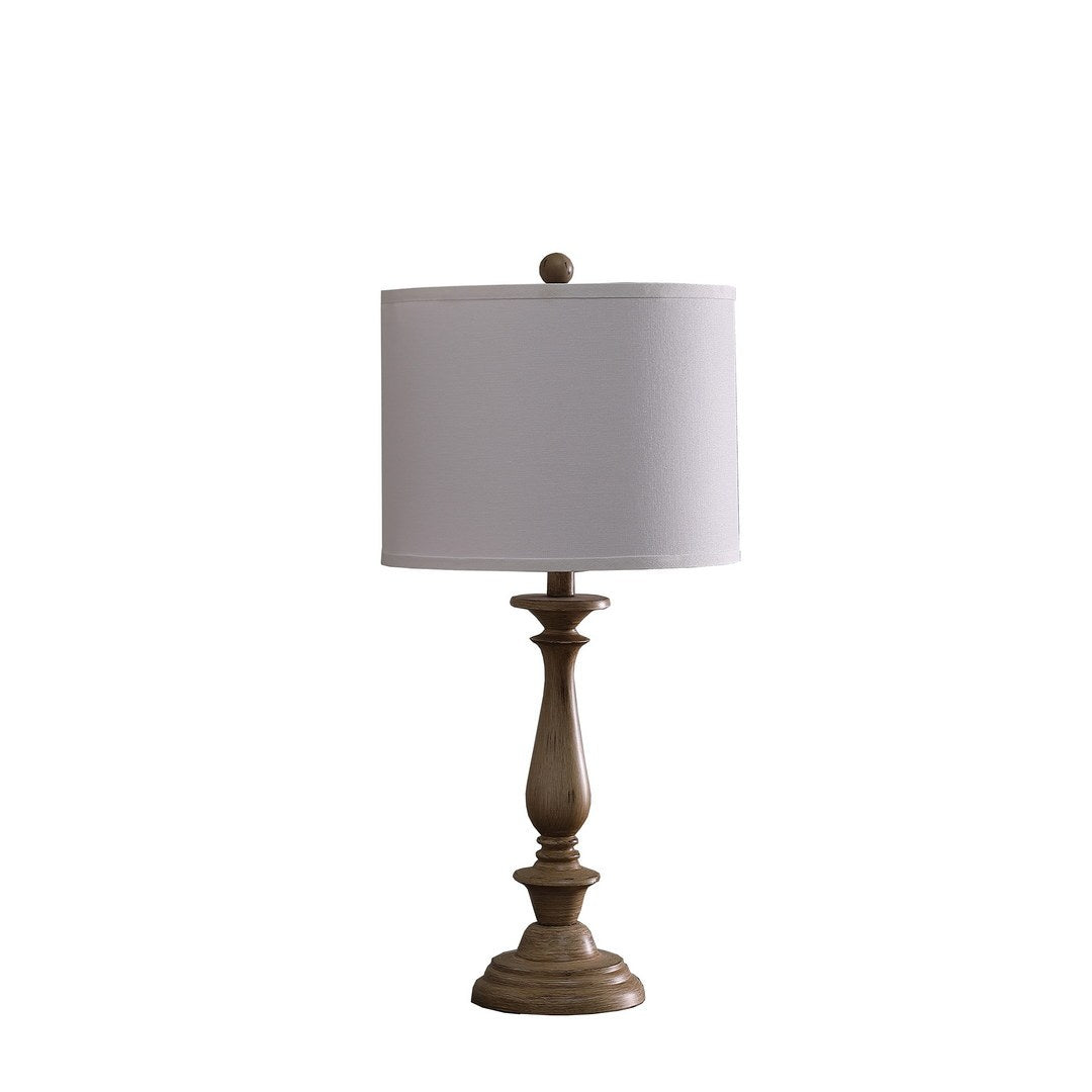 27.5" In Coastal Wood Effect Polyresin Table Lamp Cream Polyresin