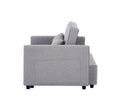Modern Linen Convertible Loveseat Sleeper Sofa Couch With Adjustable Backrest, 2 Seater Sofa With Pull Out Bed With 2 Lumbar Pillows For Small Living Room & Apartment Grey Polyester
