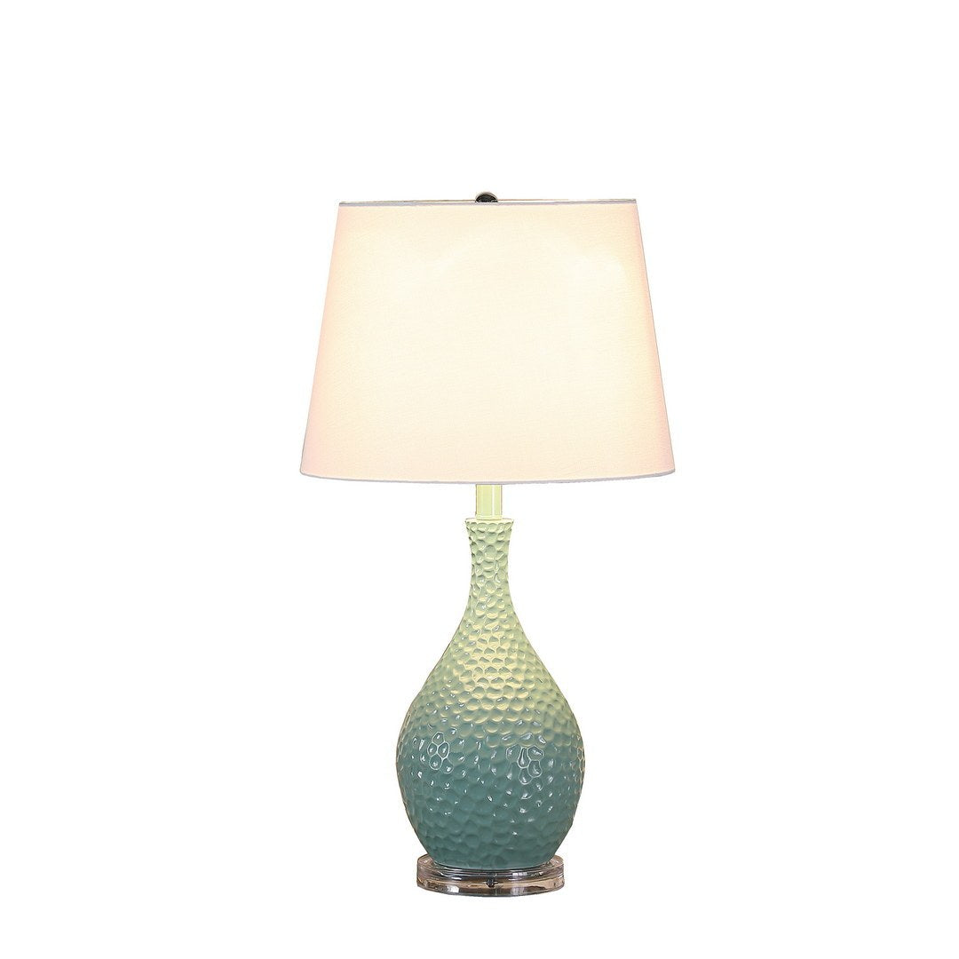 28" Teal Telli Pebble Mid Century Resin Table Lamp Teal Polyresin