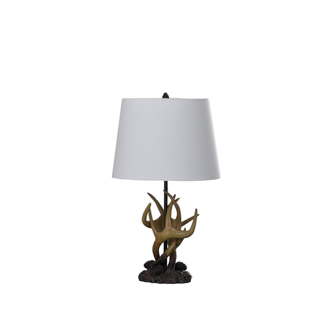 26" In Natural Royal Stag Deer Antler Modern Table Lamp Multicolor Polyresin