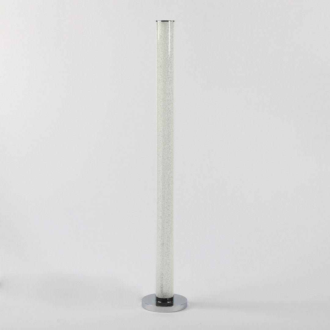 49" Led Illuminari White Crystal Sand Rocks Column Floor Lamp White Metal