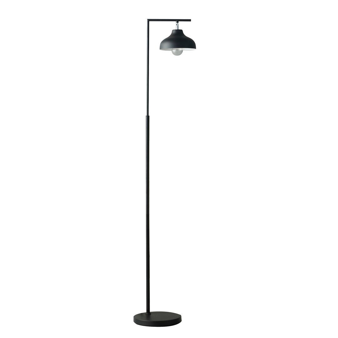 63.25" In Industrial Farmhouse Metal Floor Lamp Black Metal