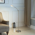 54 Inch Long Tinsley Silver Integrated Led Task Floor Lamp Silver Metal