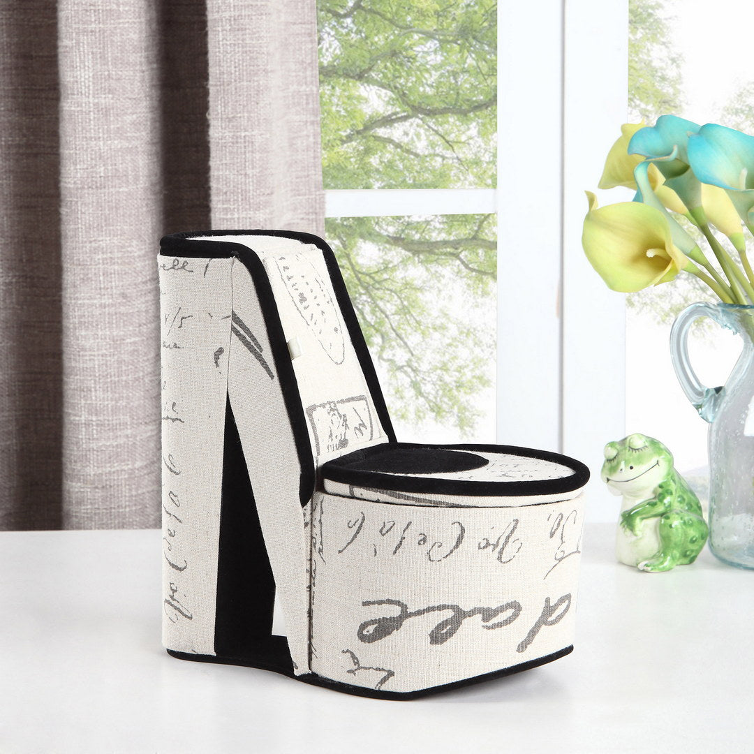 9" Tall Display Jewelry Box With Hidden Storage, High Heel Shoe Design, Stencil Letter Print Multicolor Pu