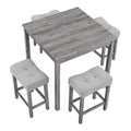 Dining Table, Bar Table And Chairs Set, 5 Piece Dining Table Set, Industrial Breakfast Table Set, For Living Room, Dining Room, Game Room,Old Sku W1781110635 Gray Solid Wood Mdf