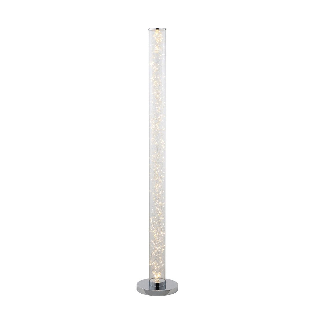 49" Exposed Rope Led Minari Clear Column Floor Lamp White Metal