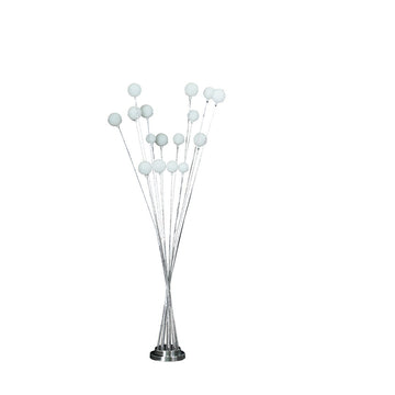 61.5" In 16 Light Acrylic Globe Aluminun Led Chrysanthe Silver Chrome Metal Floor Lamp Silver Metal