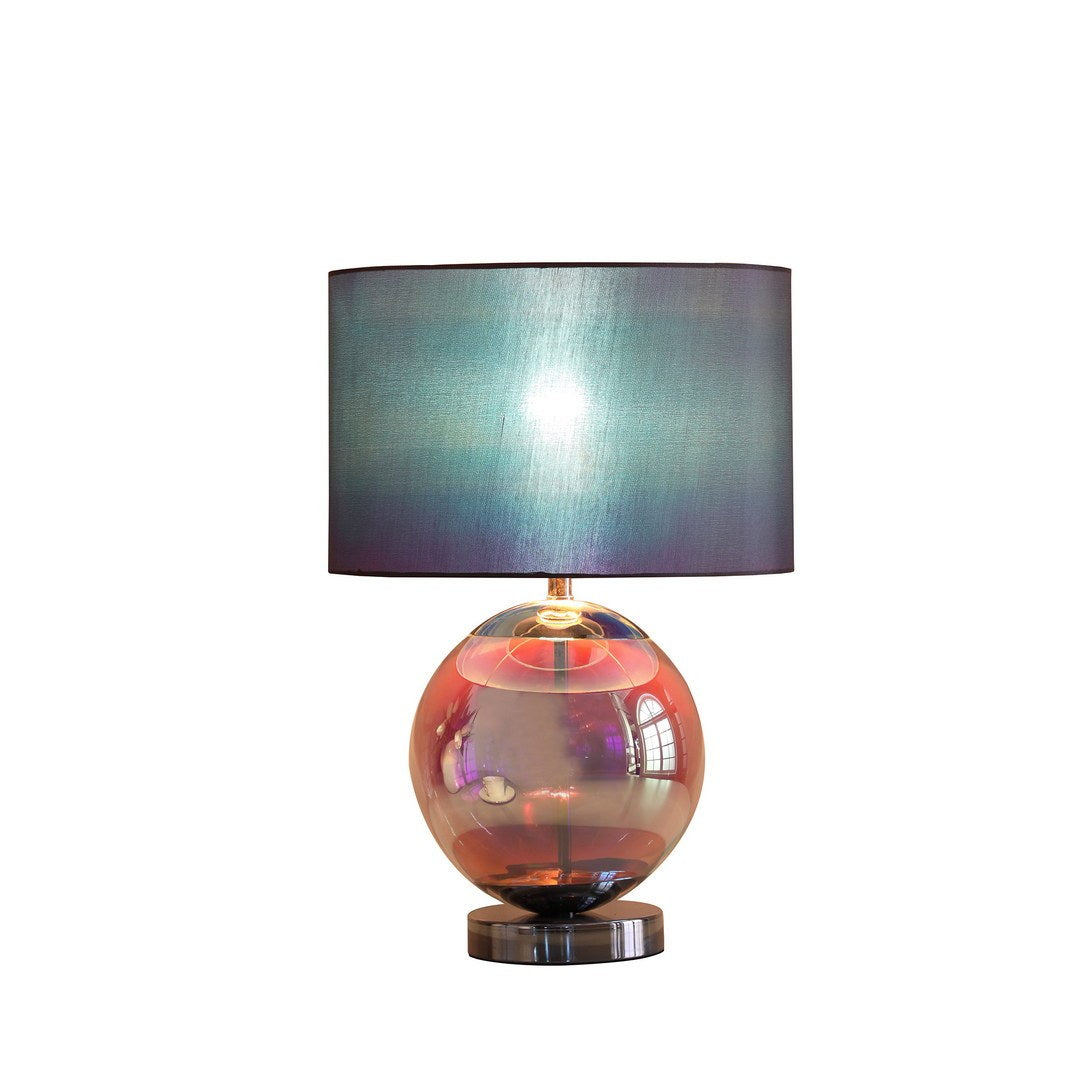 18.75 Inch Artie Orb Iridescent Chrome Table Lamp Multicolor Metal