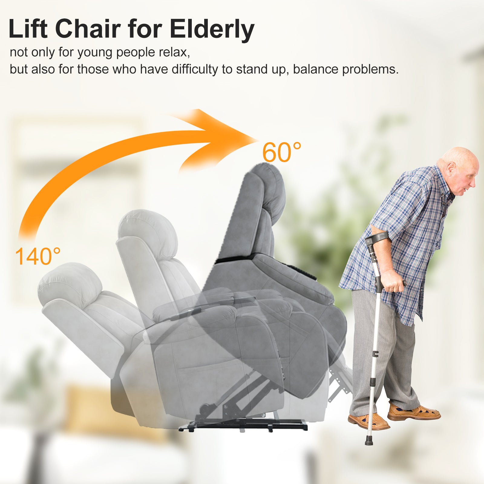 Electric Power Lift Recliner Chair For Elderly, Fabric Recliner Chair For Seniors, Home Theater Seating,Living Room Chair,Side Pocket, Remote Control,Light Gray Light Brown Wood Primary Living Space Heavy Duty Rubberwood Light Gray Polyester Power Remote