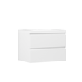 29'' Wall Mounted Single Bathroom Vanity In Gloss White With White Solid Surface Vanity Top Gloss White Melamine