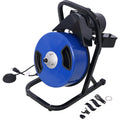 60Ftx1 2Inch Drain Cleaner Machine Electric Drain Auger With 4 Cutter & Foot Switch Drain Cleaner Machine Sewer Snake Drill Drain Auger Cleaner For 1