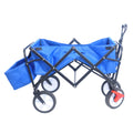 Folding Wagon Garden Shopping Beach Cart Blue Colour Blue Abs Steel Q235