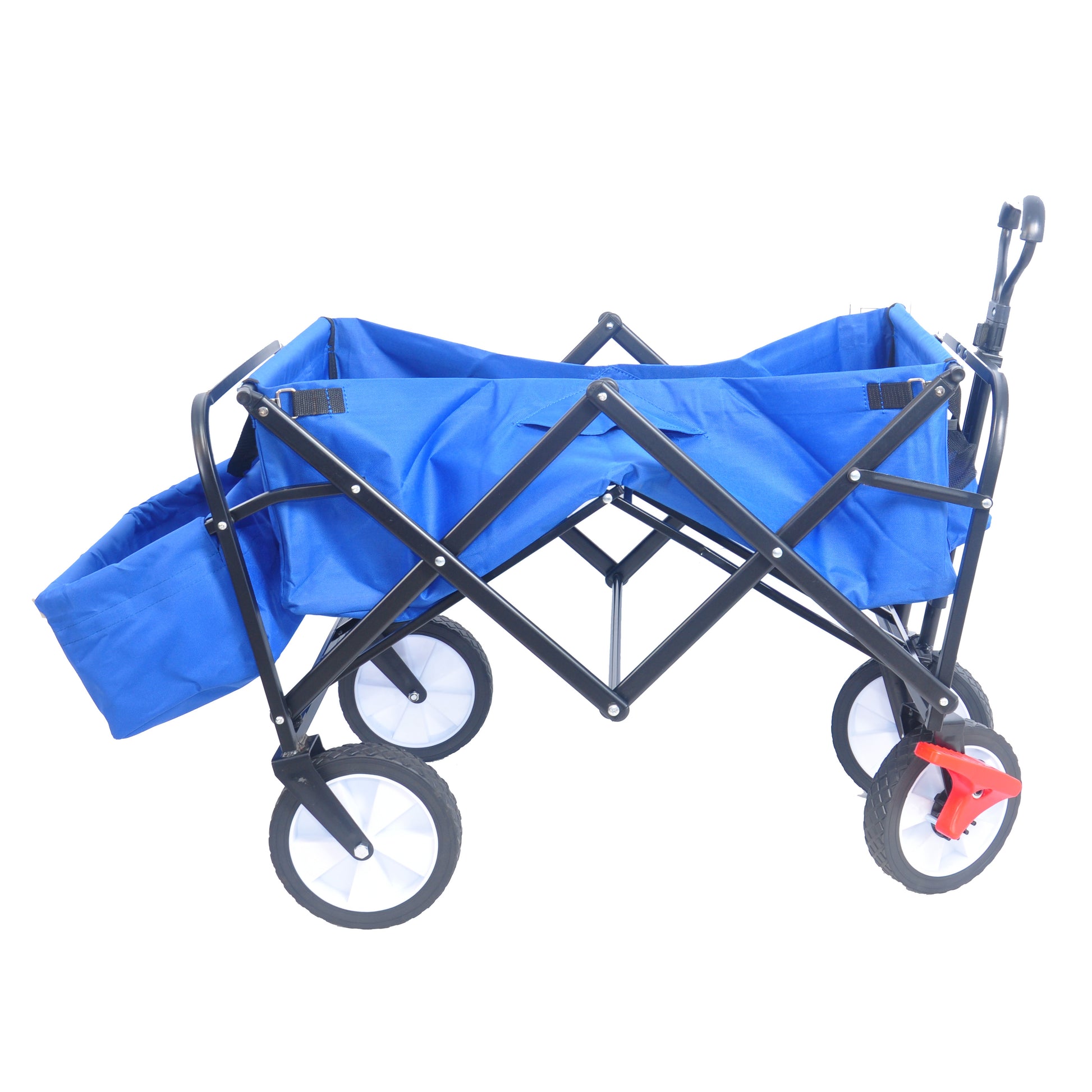 Folding Wagon Garden Shopping Beach Cart Blue Colour Blue Abs Steel Q235