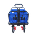 Folding Wagon Garden Shopping Beach Cart Blue Colour Blue Abs Steel Q235