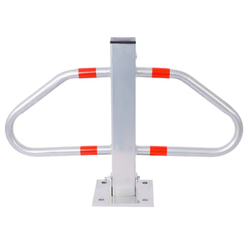 Parking Bollard,Pole Barrier With Lock ,Car Parking Protection Posts,Home Garage Street Decor ,Parking Barrier Gray Silver Grey Steel