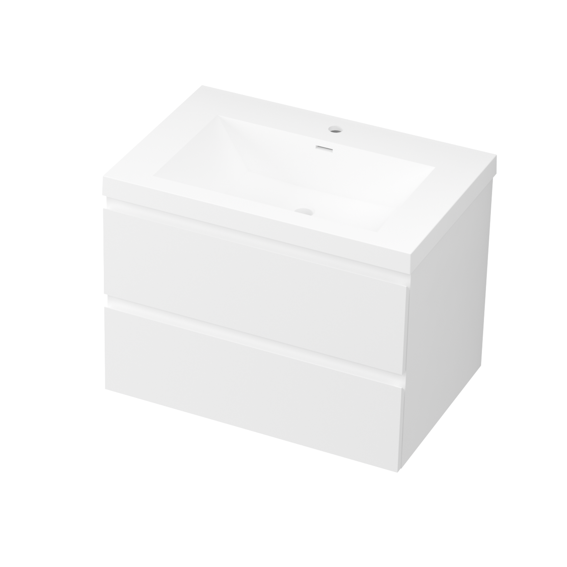 29'' Wall Mounted Single Bathroom Vanity In Gloss White With White Solid Surface Vanity Top Gloss White Melamine