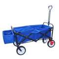 Folding Wagon Garden Shopping Beach Cart Blue Colour Blue Abs Steel Q235