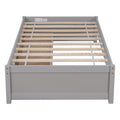 Twin Bed With 2 Drawers, Solid Wood, No Box Spring Needed ,Grey Old Sku:W50422208 Twin Grey Pine