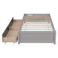 Twin Bed With 2 Drawers, Solid Wood, No Box Spring Needed ,Grey Old Sku:W50422208 Twin Grey Pine