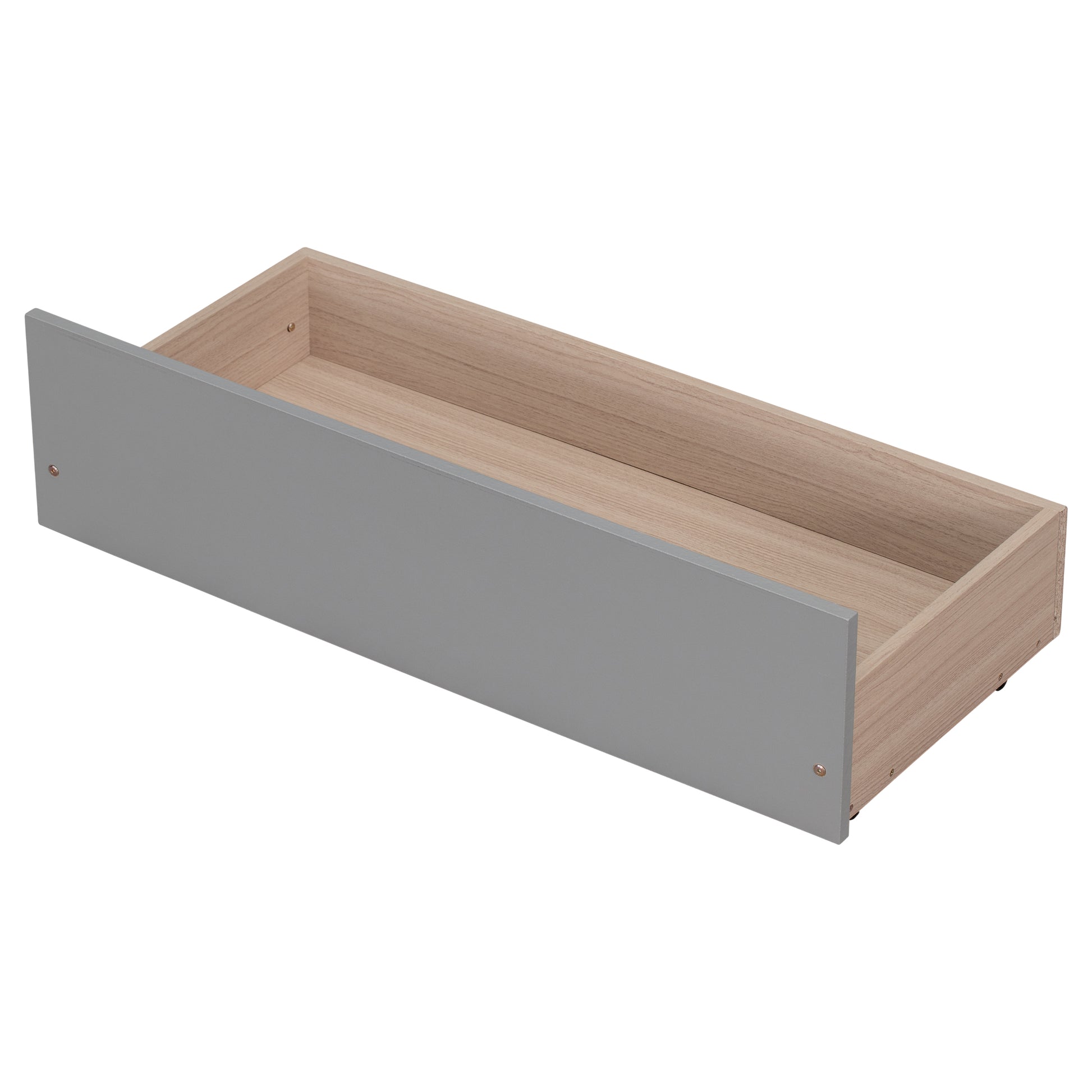 Twin Bed With 2 Drawers, Solid Wood, No Box Spring Needed ,Grey Old Sku:W50422208 Twin Grey Pine