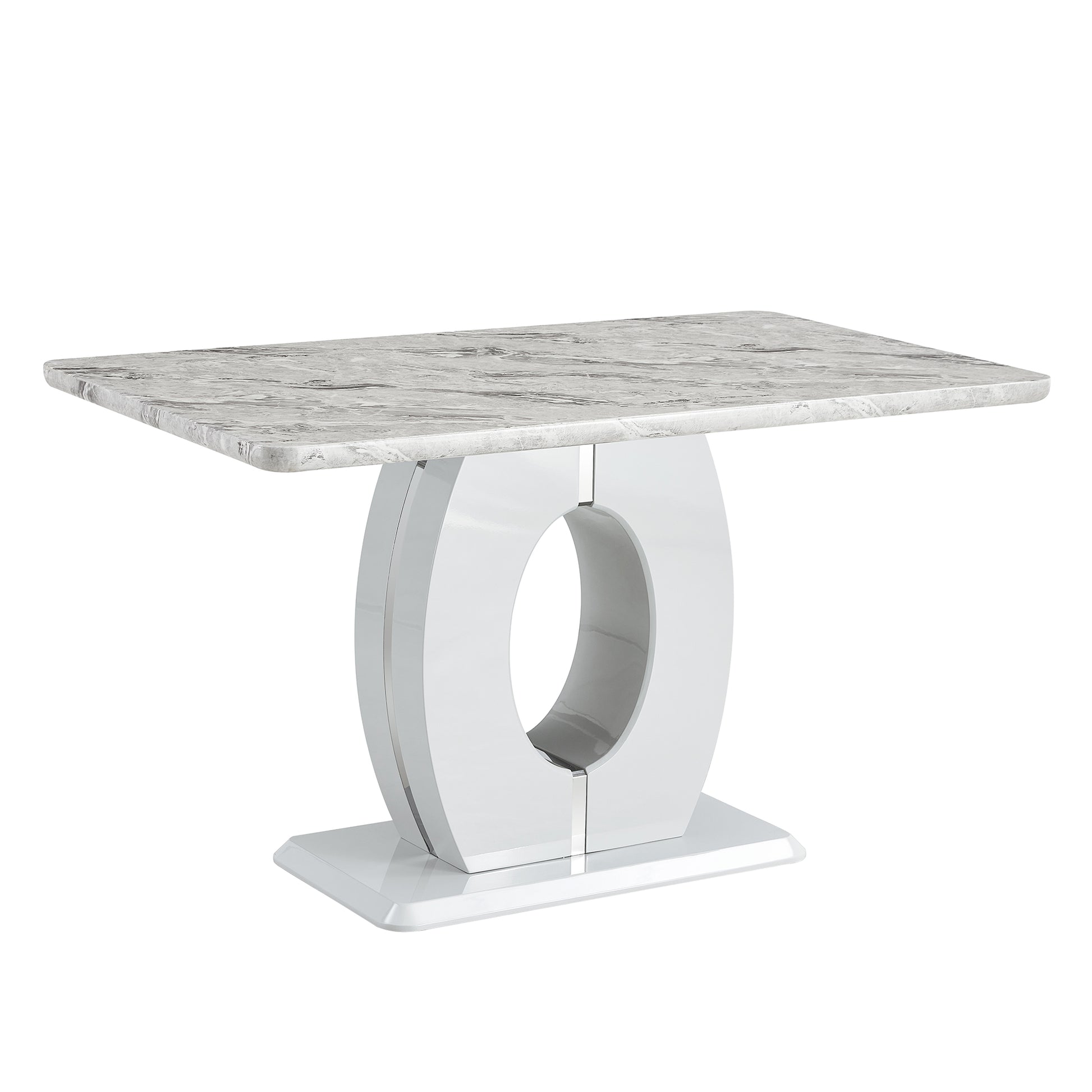 Modern Simple And Luxurious Grey Imitation Marble Grain Dining Table Rectangular Office Table.Computer Table.Game Desk .Desk.For Dining Room, Living Room, Terrace, Kitchen .63''X 37'' X 36'' Bt 1280 Grey Mdf