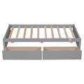Twin Bed With 2 Drawers, Solid Wood, No Box Spring Needed ,Grey Old Sku:W50422208 Twin Grey Pine
