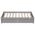 Twin Bed With 2 Drawers, Solid Wood, No Box Spring Needed ,Grey Old Sku:W50422208 Twin Grey Pine