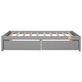 Twin Bed With 2 Drawers, Solid Wood, No Box Spring Needed ,Grey Old Sku:W50422208 Twin Grey Pine