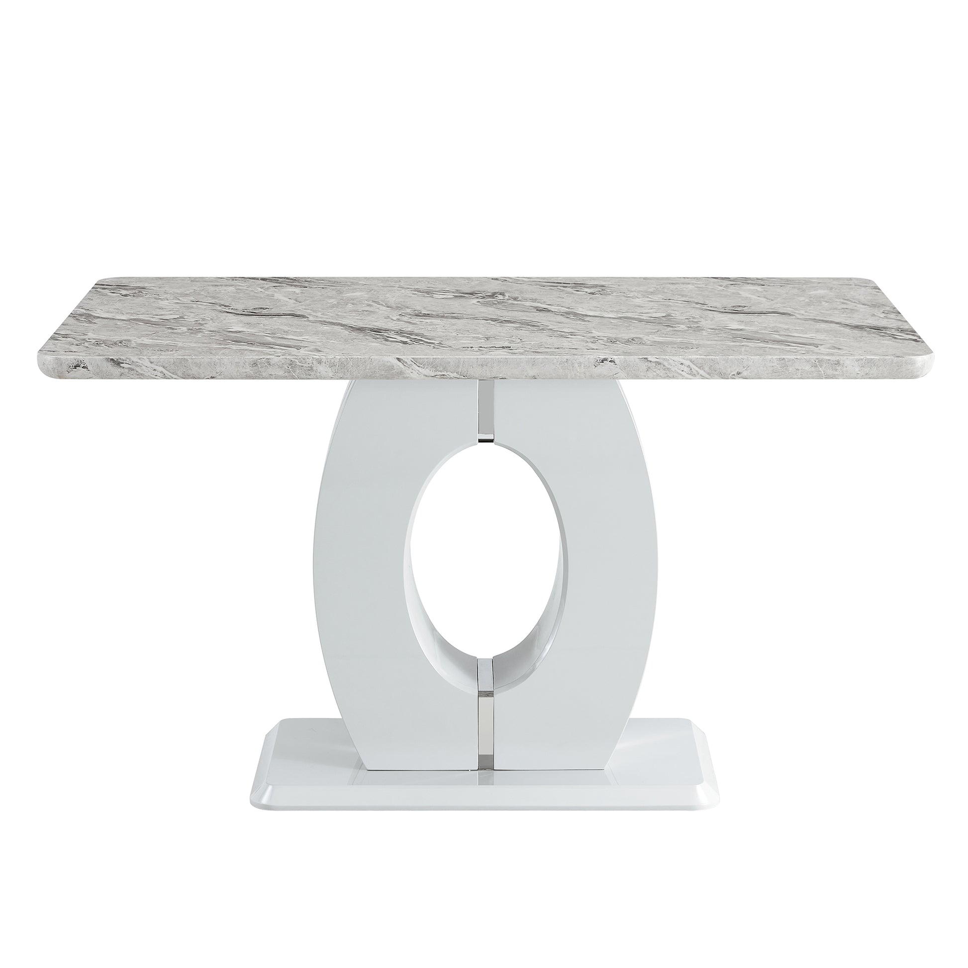 Modern Simple And Luxurious Grey Imitation Marble Grain Dining Table Rectangular Office Table.Computer Table.Game Desk .Desk.For Dining Room, Living Room, Terrace, Kitchen .63''X 37'' X 36'' Bt 1280 Grey Mdf