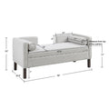 Upholstered Accent Bench Gray Polyester