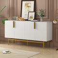 Modern Elegant 4 door Sideboard Gold Metal white-particle board