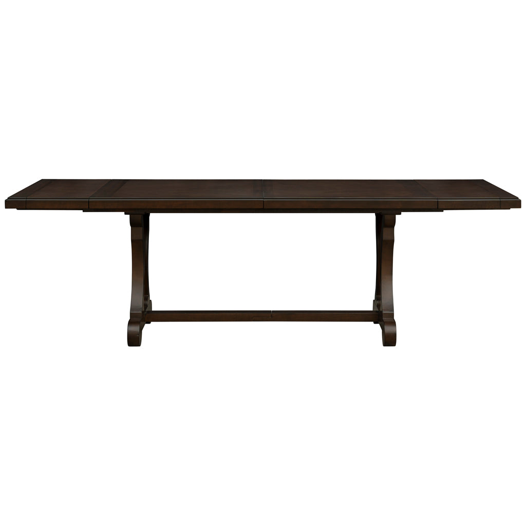 Rectangle Extension Dining Table Brown Wood